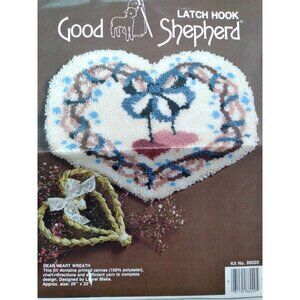 Good Shepherd latch hook Dear Heart Wreath- AS IS- Open box READ